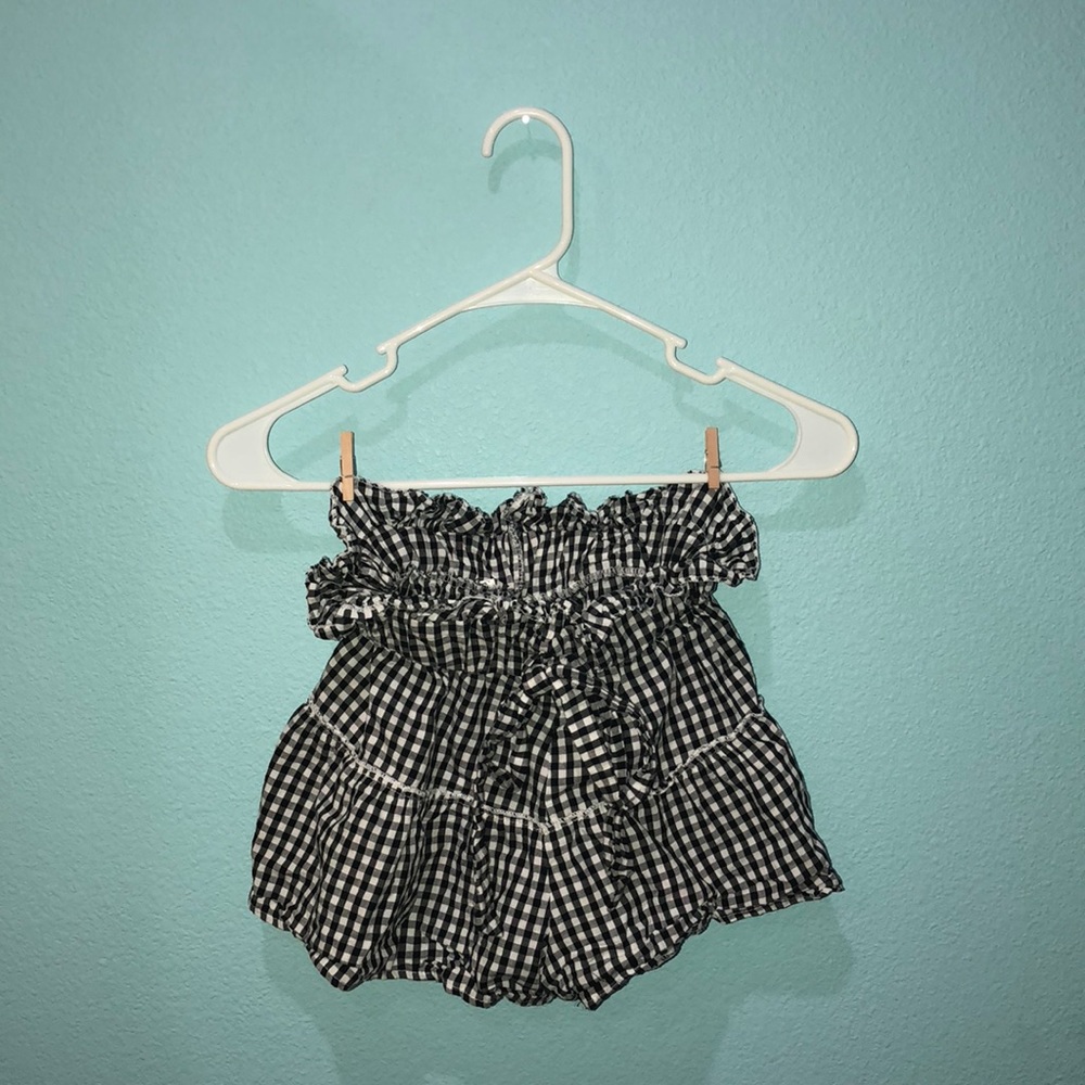 Gingham cotton shorts